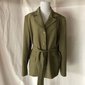 Olive Green Jacket Blazer Size 18 1X Suit Studio Trench style